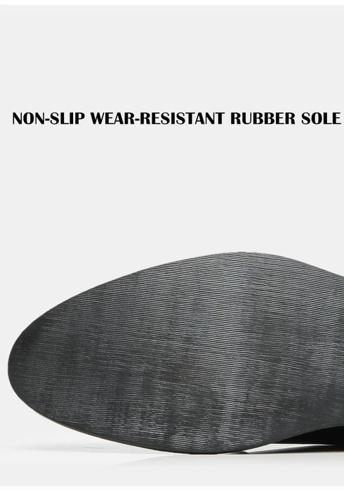 Platform High Heel Casual Men Brogue Genuine Leather Oxford Dress Shoes